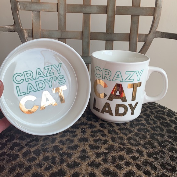 🎉HP!!🎉 Howligans Crazy Cat Lady Ceramic Mug & Pet Bowl Set - Picture 8 of 9